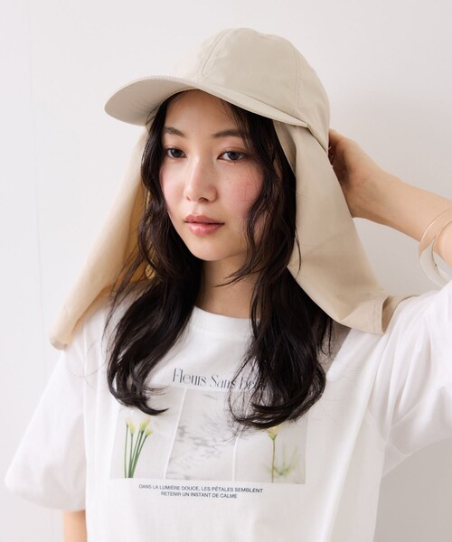 VIS（ビス）の「マイナス18℃ネックカバーつきUVキャップ/UVカット・遮熱（キャップ・レディース・ブラック/ベージュ・F）」の9枚目の写真