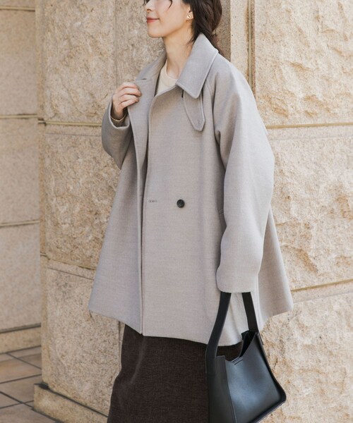 URBAN RESEARCH DOORS（アーバンリサーチドアーズ）の「『UR TECH』ミドル丈コート（テーラードジャケット・レディース・BRICK/杢BEIGE/NAVY・M）」の17枚目の写真