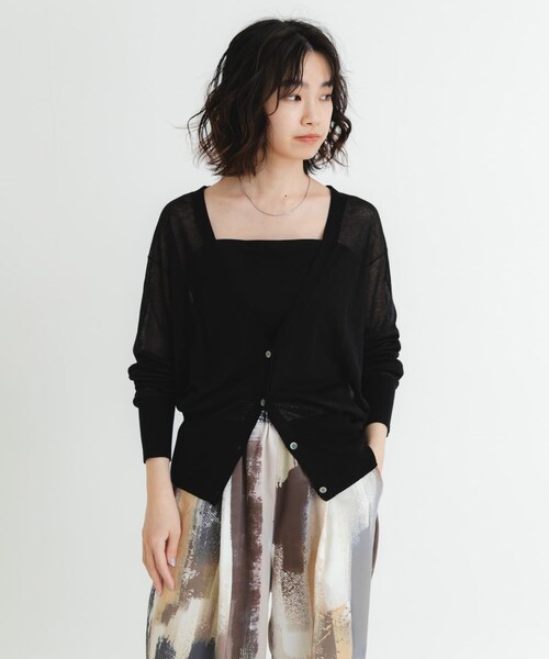 URBAN RESEARCH（アーバンリサーチ）の「カシミヤミックスVネックカーディガン（カーディガン/ボレロ・レディース・GRAY/ORANGE/BLACK・FREE）」の9枚目の写真