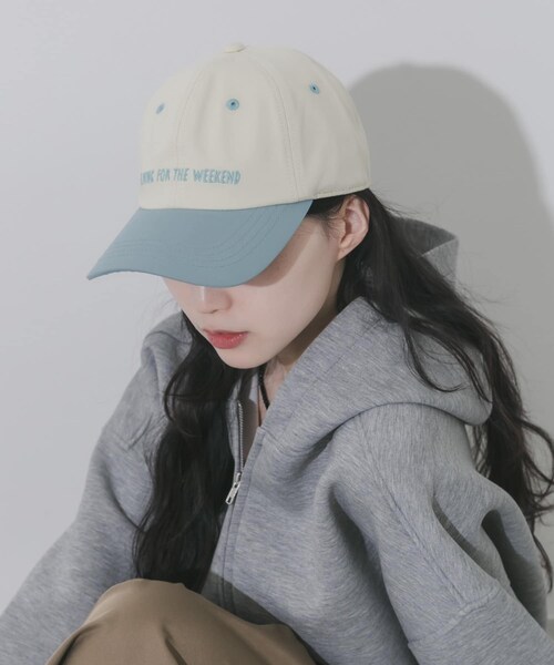 SMELLY（スメリー）の「weekendバイカラーキャップ（キャップ・レディース・IVO/BLU/BRN/CGY/NVY/BEG・-）」の4枚目の写真