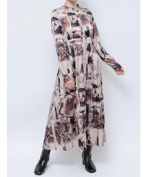 MURUA | ウエストシャーリングプリントワンピース【WEB限定ワンピース】(ワンピース)