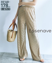 nissen | 高身長　ニュアンスプリーツワイドパンツ　丈長め・トールサイズ　Essenave(パンツ)