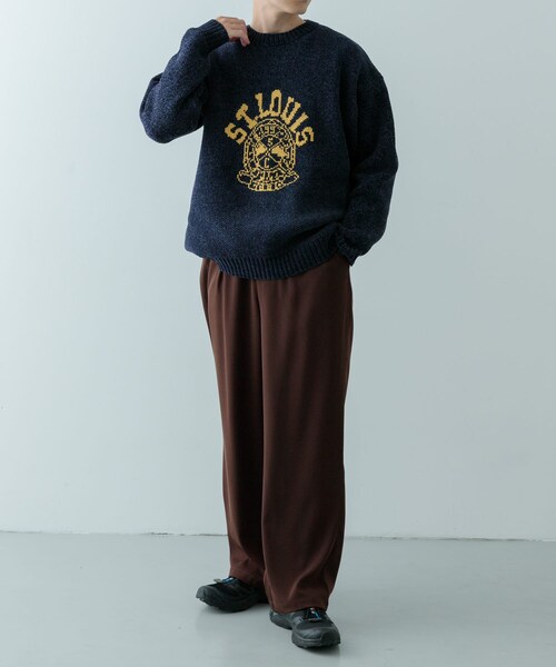 ITEMS URBANRESEARCH（アイテムズ アーバンリサーチ）の「カレッジロゴ モール クルーネック ニット（ニット/セーター・メンズ・NVY/BLK/BEG/MTD・M/L）」の20枚目の写真