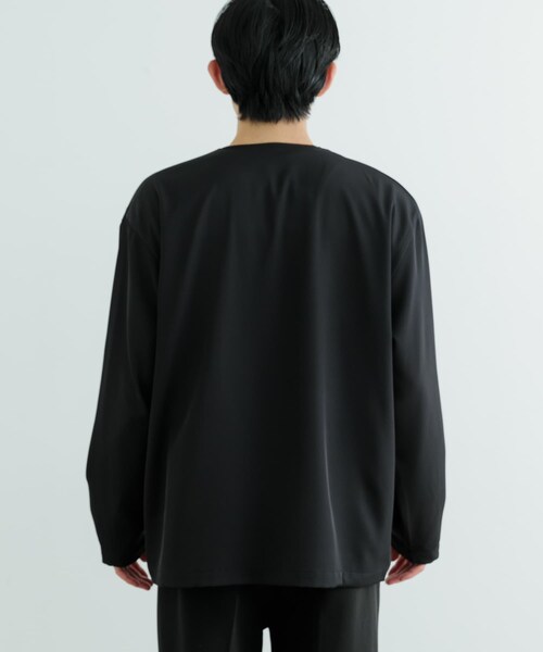 ITEMS URBANRESEARCH（アイテムズ アーバンリサーチ）の「シアーストレッチ ラップカーディガン（カーディガン/ボレロ・メンズ・BEG/BLK・M/L）」の9枚目の写真