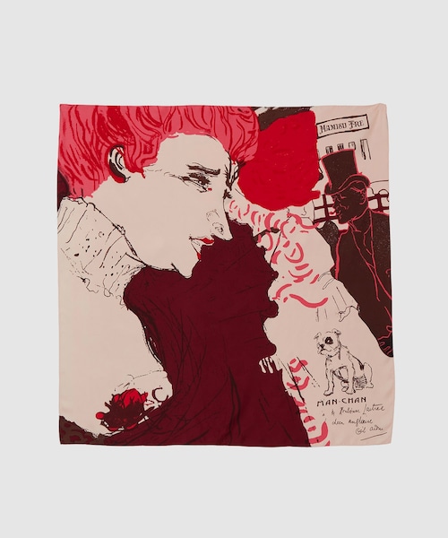 ROPE'（ロペ）の「ロートレックグラフィカルシルクスカーフ（バンダナ/スカーフ・レディース・ブラック/オフホワイト/パープル/ワイン・F）」の5枚目の写真