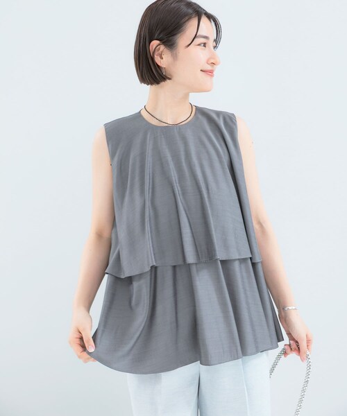 URBAN RESEARCH ROSSO（アーバンリサーチロッソ）の「レイヤードフレアブラウス（シャツ/ブラウス・レディース・CH.BLACK/BLUE/BABY PINK・Free）」の4枚目の写真