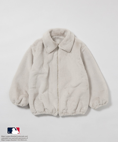 ROPE'(ロペ)の「【MLB COLLECTION BY JUN】フェイクファーブルゾン(その他アウター・レディース・ホワイト/ダークブラウン/ネイビー/グレー・F)」の14枚目の写真