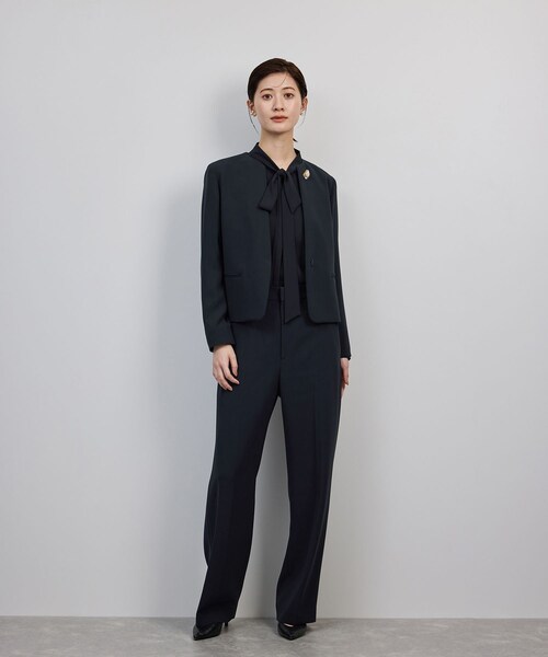 ROPE'(ロペ)の「トリアセダブルクロス クルーネックジャケット/イージーケア・セットアップ対応・25AW(ノーカラージャケット・レディース・ネイビー・36/38/40)」の11枚目の写真