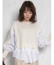dazzlin | レイヤードコンビシャツトップス(ニット/セーター)