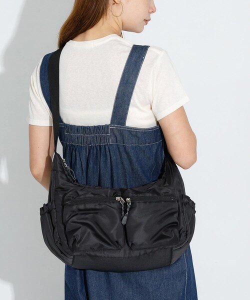 URBAN RESEARCH Sonny Label（アーバンリサーチサニーレーベル）の「グログラン2ポケットショルダーバッグ（ショルダーバッグ・レディース・グレー/ブラック・one）」の6枚目の写真