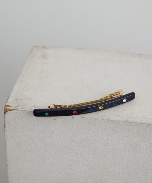 ADAM ET ROPE'(アダムエロペ)の「【J'aDoRe・店舗限定】【MALUS /マリュス】barrette/large(バレッタ/ヘアクリップ・レディース・ホワイト/ブラウン/ネイビー・F)」の6枚目の写真