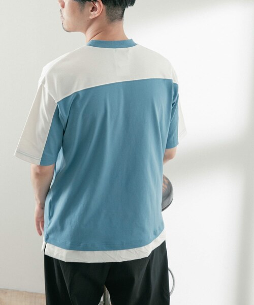 ITEMS URBANRESEARCH（アイテムズ アーバンリサーチ）の「フハクキリカエ TCクルーネックTシャツ（Tシャツ/カットソー・メンズ・BLU/BLK/GRN・M/L）」の6枚目の写真