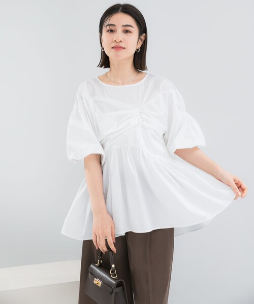 URBAN RESEARCH ROSSO（アーバンリサーチロッソ）の「『別注』ELENDEEK×ROSSO　GATHER BLOUSE（シャツ/ブラウス・レディース・O.WHT/BLK/BLU・Free）」の9枚目の写真