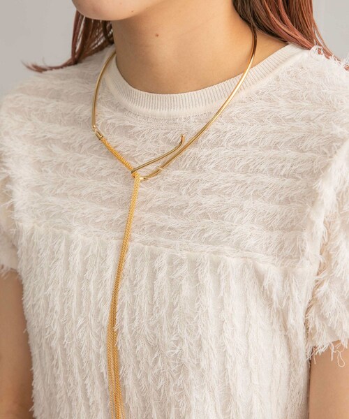 KBF（ケイビーエフ）の「ロングチェーンチョーカー（ネックレス・レディース・SILVER/GOLD・one）」の2枚目の写真