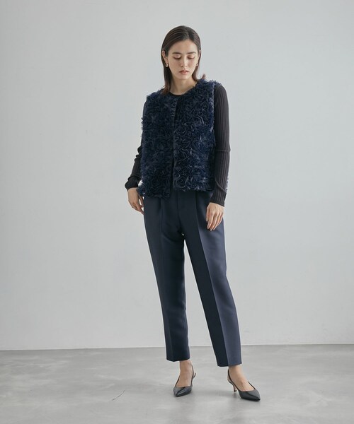 ROPE'(ロペ)の「【限定店舗・J'aDoRe限定】エレガンス キュアフィーロ 天竺クルーネックリブプルオーバー(Tシャツ/カットソー・レディース・ネイビー/オフホワイト・F)」の8枚目の写真