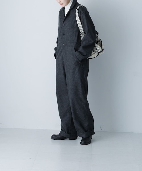 かぐれ(カグレ)の「MASTER&CO FLANNEL ALL IN ONE(つなぎ/オールインワン・レディース・GREY/DK GREY・S)」の2枚目の写真