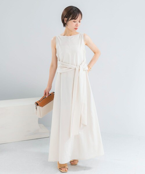 URBAN RESEARCH ROSSO（アーバンリサーチロッソ）の「リネン混リボンドレス（ワンピース・レディース・BLACK/VANILLA/GREEN/P/BLUE・Free）」の8枚目の写真