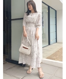 dazzlin | プリーツスリーブ5分袖ワンピース(ワンピース)