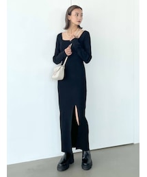 EMODA | リブスリットロングワンピース(ワンピース)