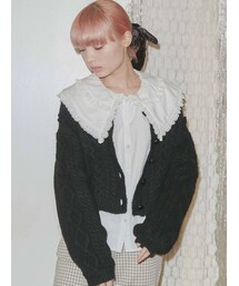 merry jenny | flowerケーブルニットジャケット(カーディガン/ボレロ)
