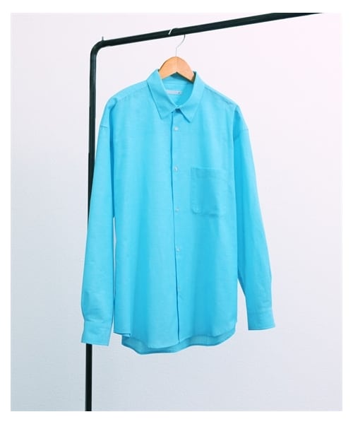 nissen（ニッセン）の「オーバーサイズ麻混長袖シャツ（シャツ/ブラウス・メンズ・ベージュ/サックス/ブルー/イエローグリーン/ネイビー・M/L/LL/3L/4L/5L/6L/8L/10L）」の15枚目の写真
