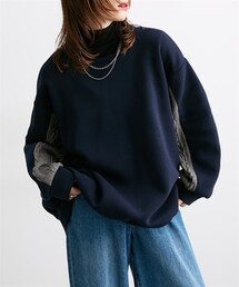 nissen | 【裏起毛】 袖デザイン異素材切替トップス　［Soiunique］(スウェット)