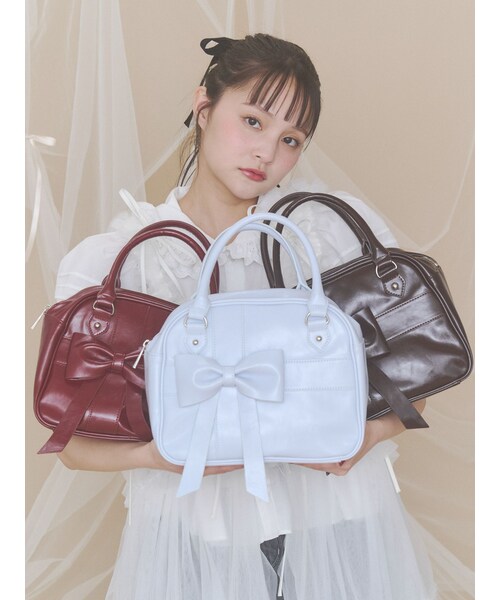 merry jenny（メリージェニー）の「bow ribbon gift bag（ハンドバッグ・レディース・ブラック/レッド/ブルー/ブラウン・F）」の14枚目の写真