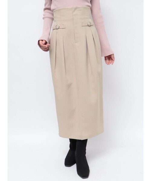 dazzlin（ダズリン）の「ベルトコルセットスラックスライクスカート（スカート・レディース・アイボリー/チャコールグレー/ピンク/グリーン・S/M/L）」の10枚目の写真