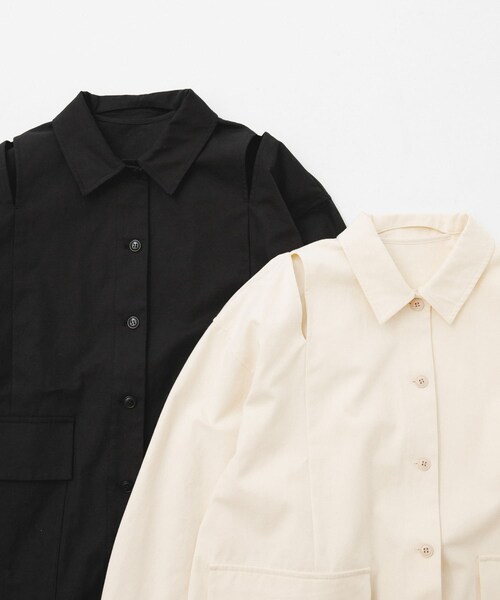 LAATO（ラート）の「slit coveralls（カバーオール・レディース・クリーム/インク・Free）」の4枚目の写真