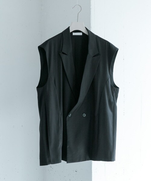 SENSE OF PLACE by URBAN RESEARCH(センスオブプレイスバイアーバンリサーチ)の「『ユニセックス』『セットアップ対応』 サイドスリットテーラードベスト(テーラードジャケット・メンズ・BLACK/GRAY/MINT・M/L)」の4枚目の写真