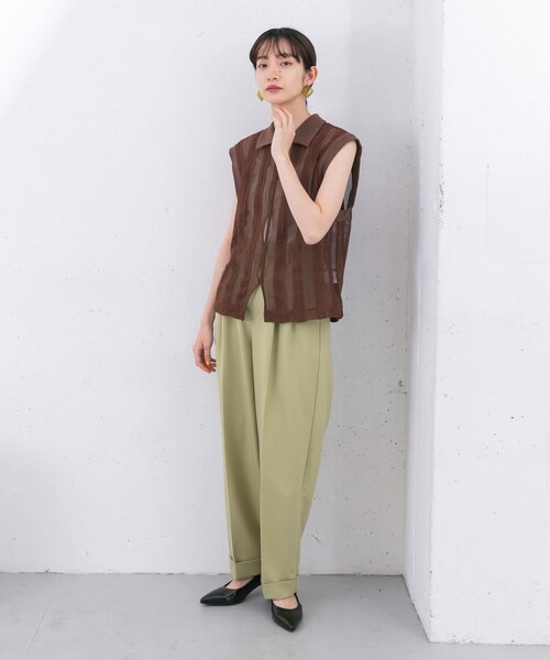 KBF（ケイビーエフ）の「レースノースリーブポロシャツ（ポロシャツ・レディース・L.BLUE/IVORY/BROWN・one）」の21枚目の写真