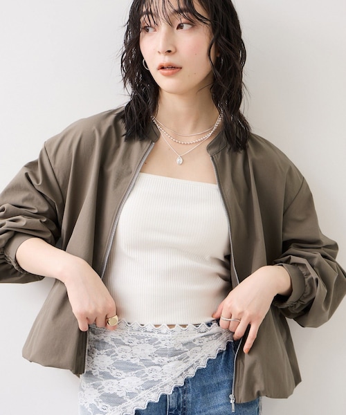 VIS(ビス)の「ボリュームバルーンブルゾン/UVケア・イージーケア(ブルゾン・レディース・ブラック/キナリ/カーキ・F)」の3枚目の写真
