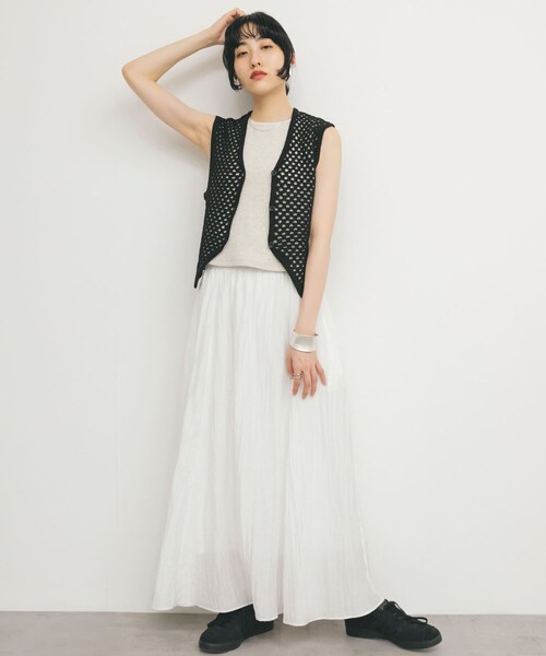 KBF（ケイビーエフ）の「ループヤーンメッシュベスト（ベスト・レディース・IVORY/YELLOW/BLACK・one）」の16枚目の写真