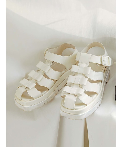 merry jenny（メリージェニー）の「リボングルカサンダル（サンダル・レディース・アイボリー/ブラック/レッド/ブルー・M/L）」の6枚目の写真