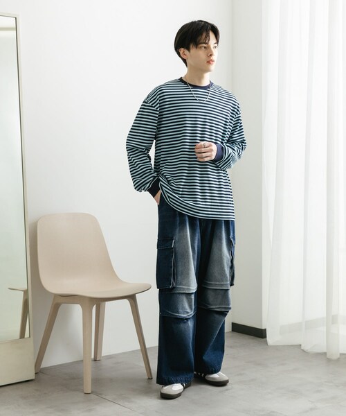 SENSE OF PLACE by URBAN RESEARCH（センスオブプレイスバイアーバンリサーチ）の「デニムカーゴパンツ（デニムパンツ・メンズ・BLUE/BLACK・M/L）」の18枚目の写真