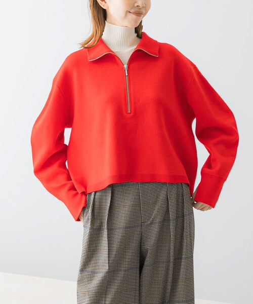 URBAN RESEARCH ROSSO（アーバンリサーチロッソ）の「ハーフジップニット（ニット/セーター・レディース・L/GREIGE/RED・FREE）」の17枚目の写真