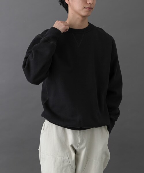 URBAN RESEARCH DOORS（アーバンリサーチドアーズ）の「FORK&SPOON　リサイクルコットン裏毛クルーネックスウェット（スウェット・メンズ・DARKPURPLE/BLACK/OATMEAL・4/5）」の9枚目の写真