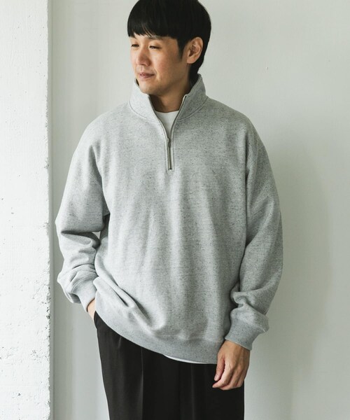 URBAN RESEARCH DOORS（アーバンリサーチドアーズ）の「commpost　反毛裏毛ハーフジップスウェット（スウェット・メンズ・TOP GRAY・M/L/XL）」の5枚目の写真