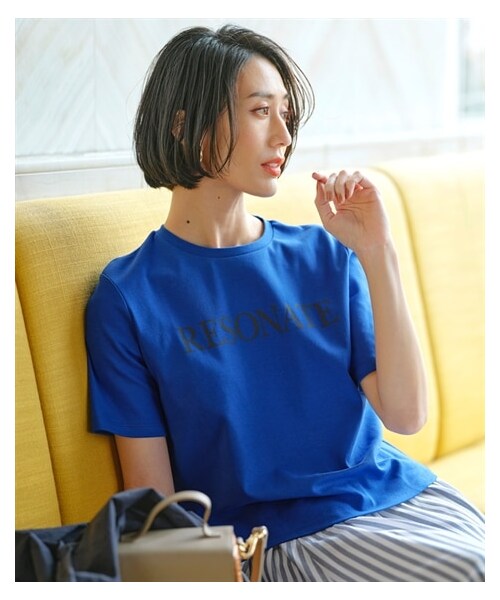 nissen（ニッセン）の「ロゴTシャツ【OtonaSMILE】（Tシャツ/カットソー・レディース・オフホワイト/モカグレー/ブルー・M/L/LL/3L/4L/5L）」の16枚目の写真