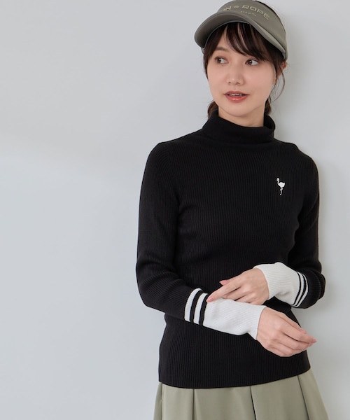 ROPE'(ロペ)の「バイカラー切替リブタートルニット/Oggi掲載(ニット/セーター・レディース・ブラック/ホワイト/サックス/ピンク・L/M/S)」の17枚目の写真