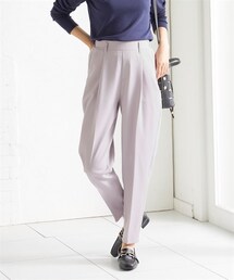 nissen | 大きいサイズ 全方向のびるとろみタックスリムテーパードパンツ（股下６２ｃｍ）(パンツ)