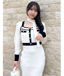 dazzlin | バイカラーニットワンピース(ワンピース)