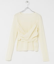 KBF | シアーベロアクロスドレープTEE(Tシャツ/カットソー)