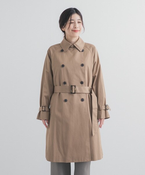 URBAN RESEARCH DOORS（アーバンリサーチドアーズ）の「撥水トレンチコート（ステンカラーコート・レディース・BEIGE/D.NAVY・Free）」の12枚目の写真