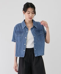 Jayro（ジャイロ）の「ショート丈ドロストデニムシャツ（シャツ/ブラウス）」