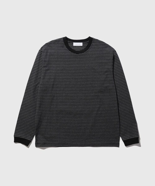 ADAM ET ROPE'(アダムエロペ)の「マルチボーダーロングTシャツ(Tシャツ/カットソー・メンズ・ブラック/チャコール/オフホワイト・L/M)」の9枚目の写真