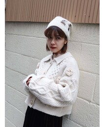 merry jenny | flowerケーブルニットジャケット(カーディガン/ボレロ)