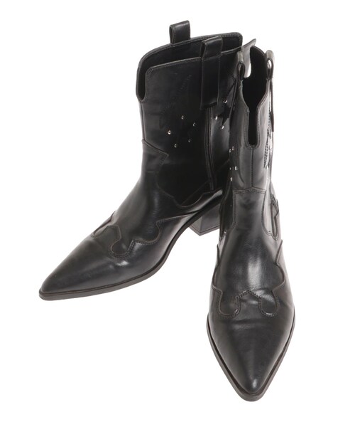 CALNAMUR（カルナムール）の「ショートウエスタンブーツ（ブーツ・レディース・ブラック/ブラウン・S/M/L）」の2枚目の写真