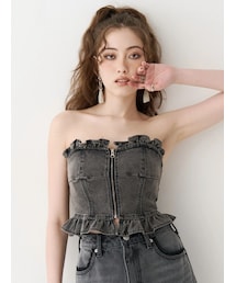 EVRIS | デニムフリルビスチェ(キャミソール)