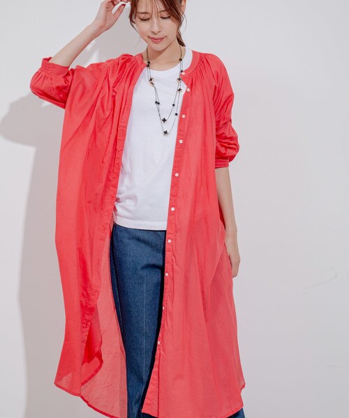 Jayro（ジャイロ）の「インド綿ボイルエリシャーリングワンピース（ワンピース・レディース・ブラック/ブルー/ピンク・M）」の9枚目の写真